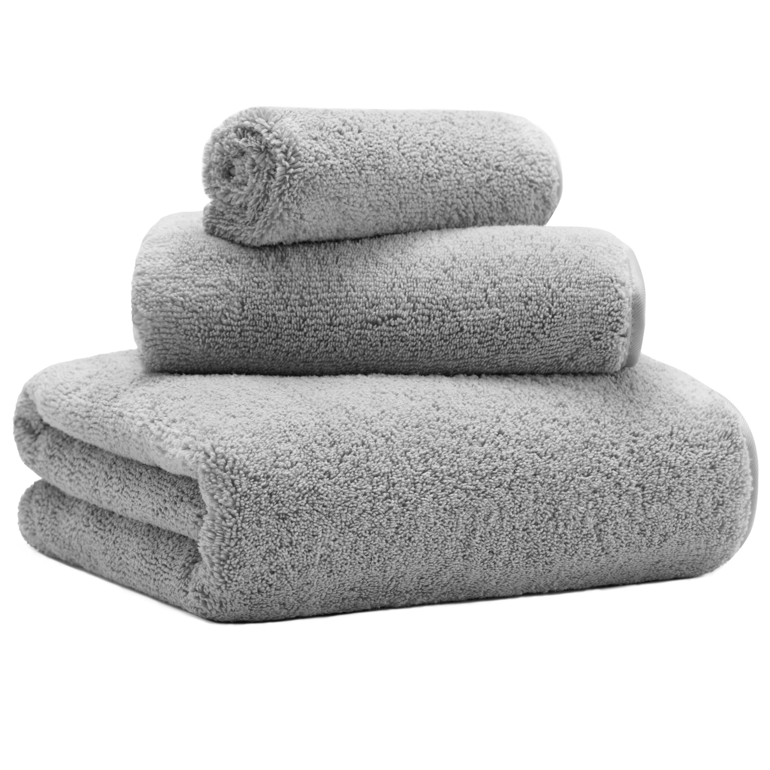MICROFI Juego de toallas de baño de microfibra, 3 piezas, de gran tamaño, de secado rápido, sin pelusas, incluye toallas para cuerpo, manos y cara