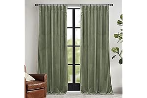 RYB HOME Sage Green Velvet Curtains: Luxurious Elegance for Your Interior