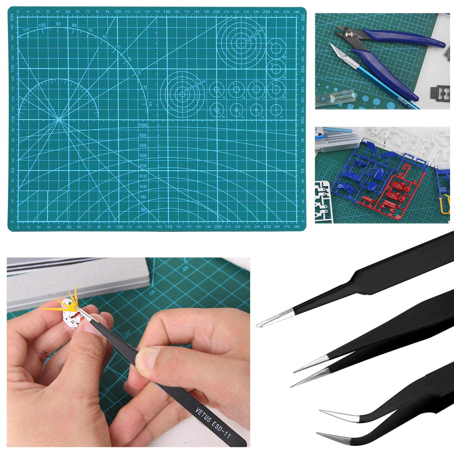 22PCS Kit di Strumenti per Modelli di Gundam, Set di Strumenti per l'edilizia hobbistica per la Riparazione e Il Fissaggio di Modelli di Base.