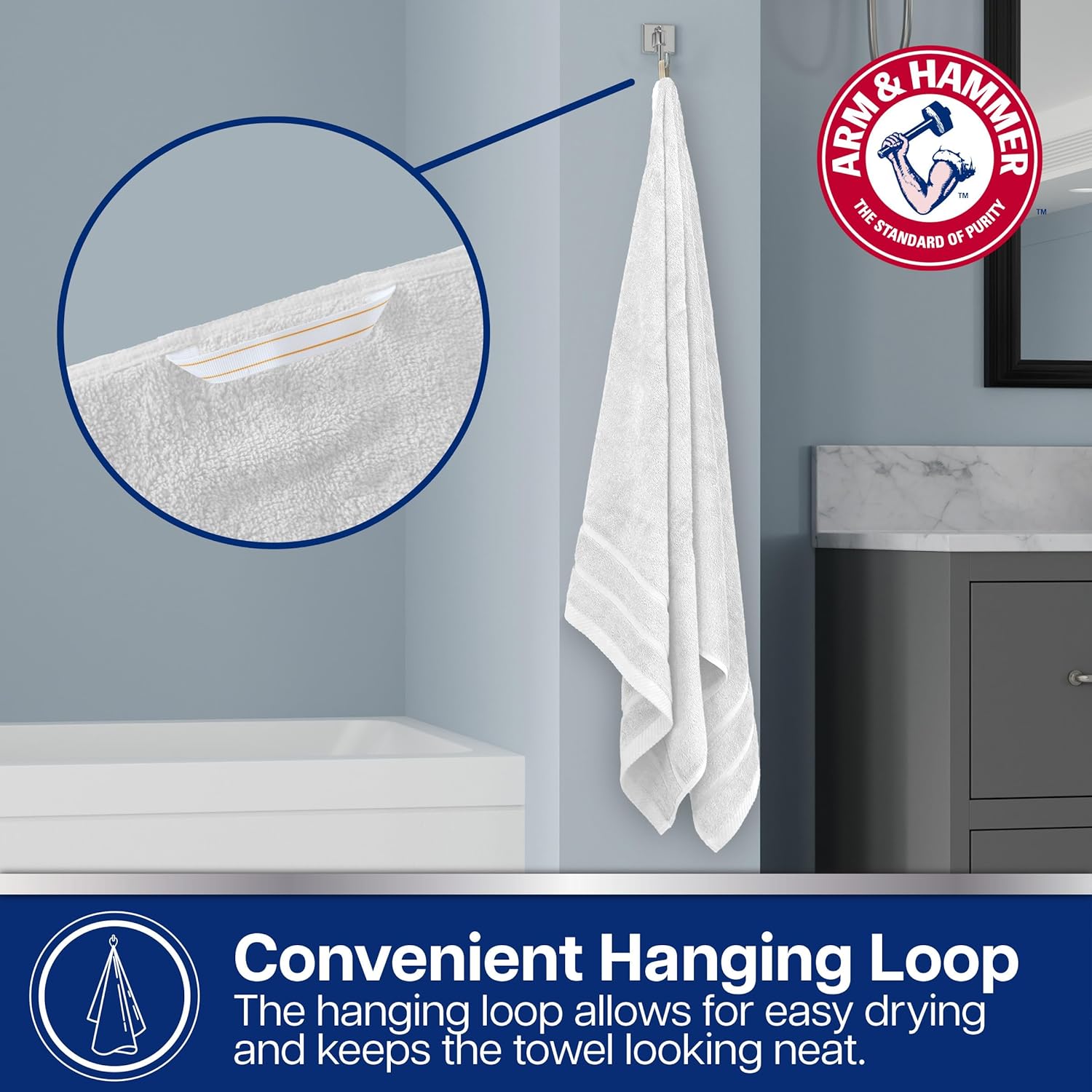 Arm & Hammer Super Soft Bath Towel Set, 6 Piece, Grey