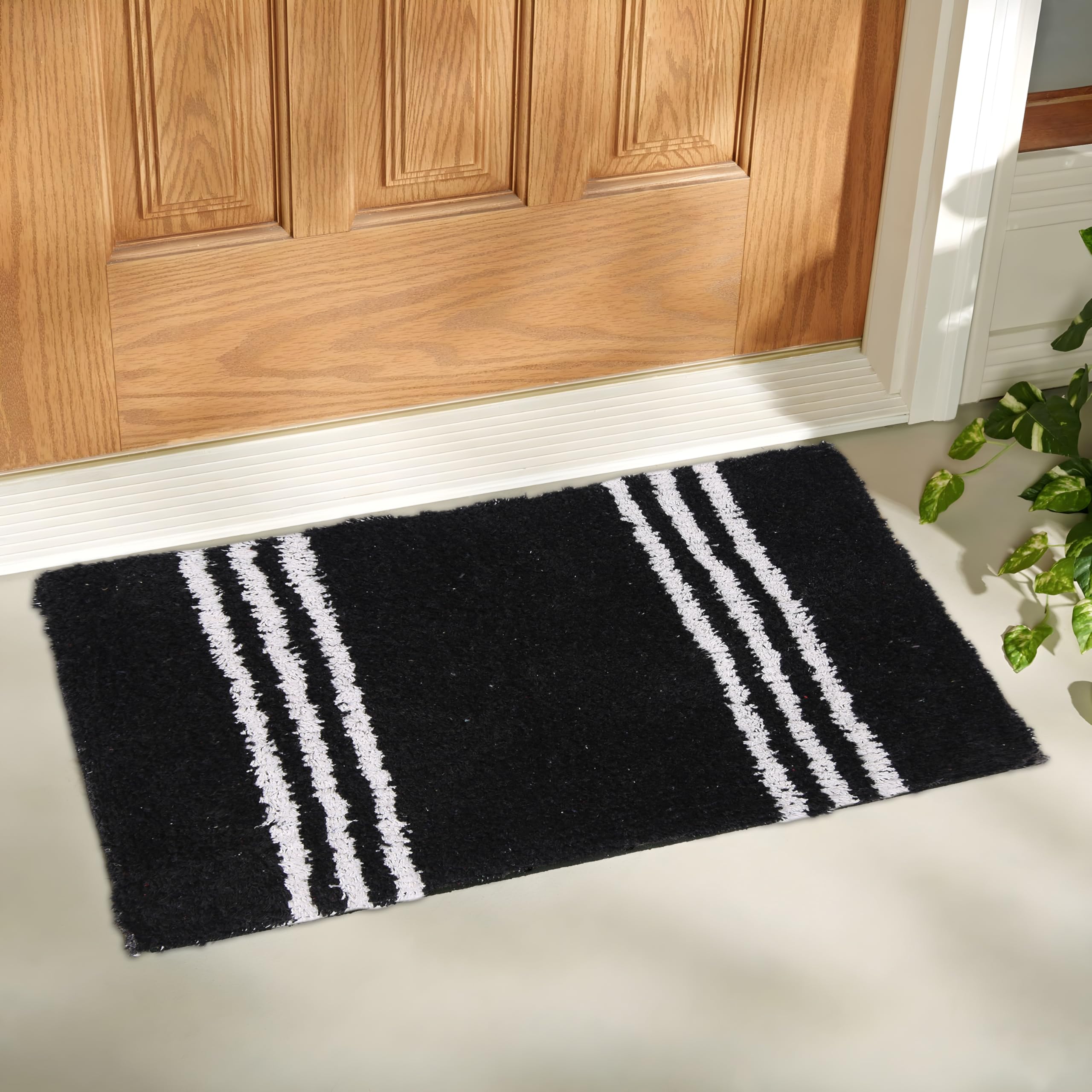 AAZEEM Absorbent Door Mat for Indoor Entrancex Non Slip Mat for Front Door Entryway, Soft Cotton Home. Hotel Balcony Floor Carpet, Floor Mats for Home, KitchenFloor Door Mat,55x35cm Rectangular, White