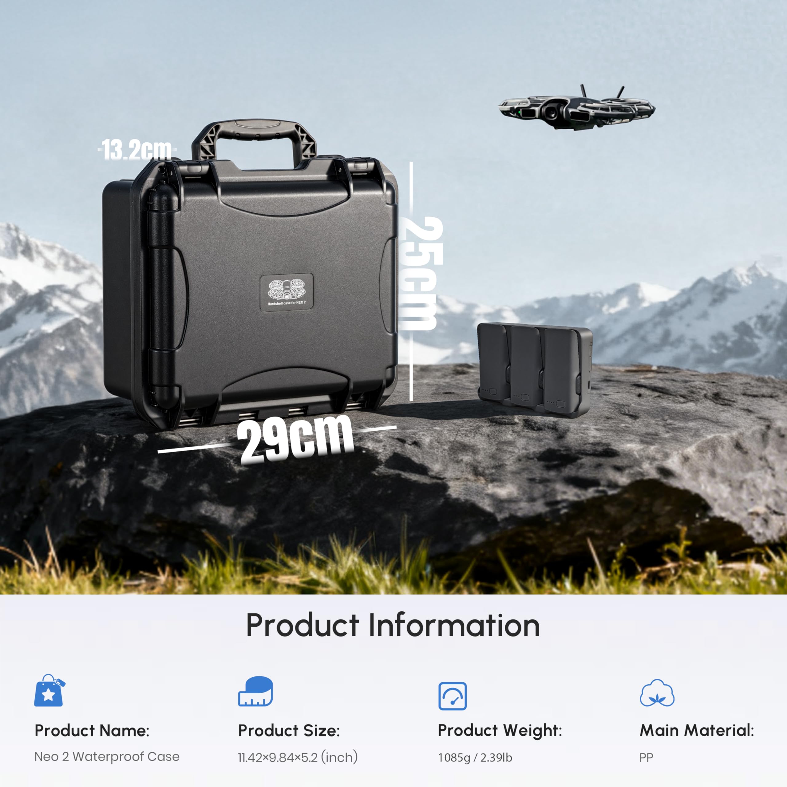 STARTRC Neo 2 Valise rigide étanche pour DJI Neo 2 Fly More Combo Accessoires pour manette RC-N [valise uniquement]