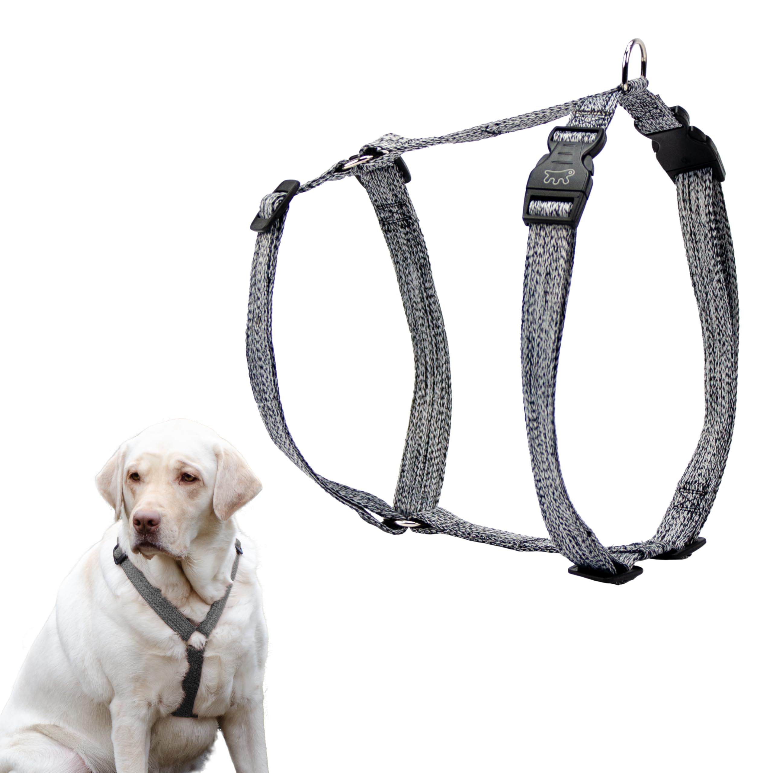 Ferplast Pettorina per Cani Molto Grandi, Regolabile, Facile da Indossare, Realizzata al 100% in plastica Riciclata da Bottiglie in Pet, XL, Grigio