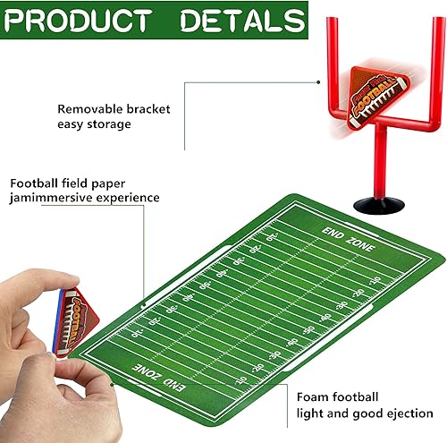 Miniatura 10 de 20 piezas de mini juegos de fútbol amarillo mini juegos de mesa con pelotas de fútbol de espuma, poste de portería y tarjetas, juguetes para los