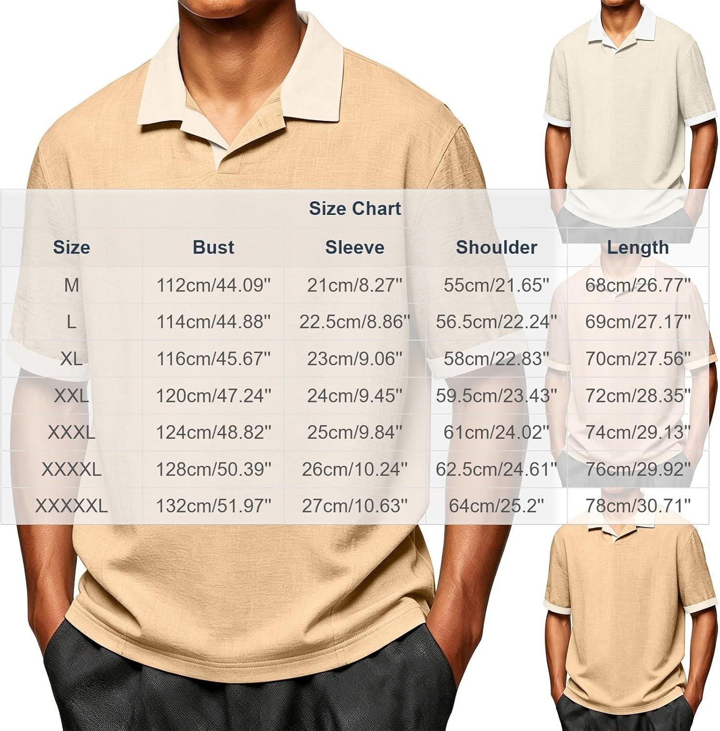 Men's Contrast Collar Golf Shirts Short Sleeve Casual Shirt Textured Fabric V Neck Tops for Business Casual