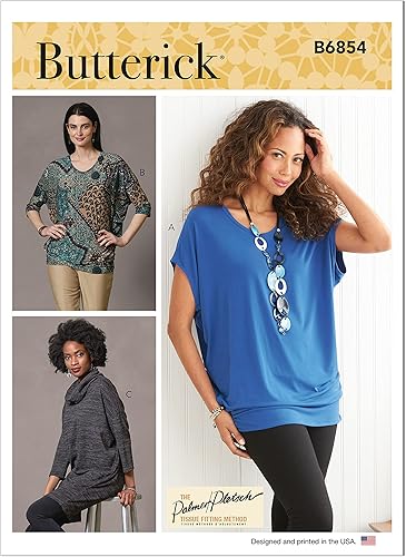 Butterick Misses' Top/Tunic, Code B6854 - Kit de patrones de costura, tallas 8-10-12-14-16, multicolor