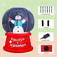 Vista 4 de Beyond Your Thoughts Globo de nieve inflable de Navidad de 6 pies con muñeco de nieve de música, soplador de aire con luz LED brillante, decoración