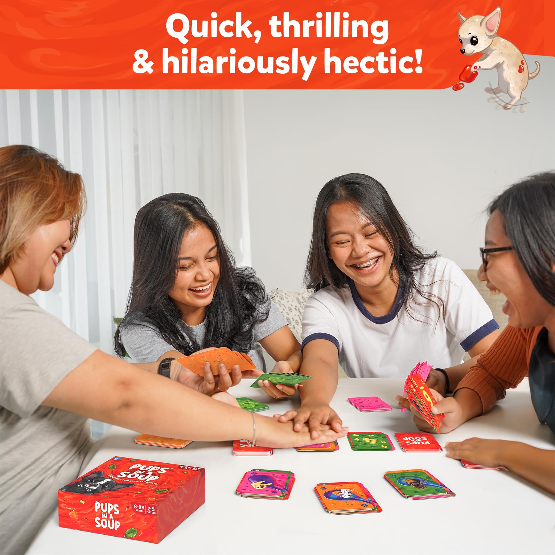 Skillmatics Card Game - Pups in a Soup, Hilarious, Fast-paced, Family Party Game, Perfect for Game Nights, Gifts for Girls, Boys, Teens, Adults Ages 8, 9, 10 & Up