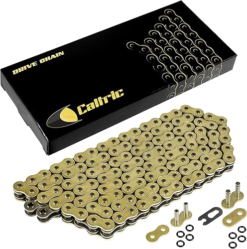 Caltric Cadena de transmisión de junta tórica compatible con Ducati 800 Monster 800 S2R S2-R 2004-2007 dorado