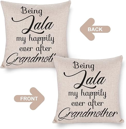 Miniatura 5 de Being Lala My Happily Ever After Grandmother Pillowcases Pillow Cover Inspirational Quote Words Pillowcase Cushion Covers for Living Room Couch Bed