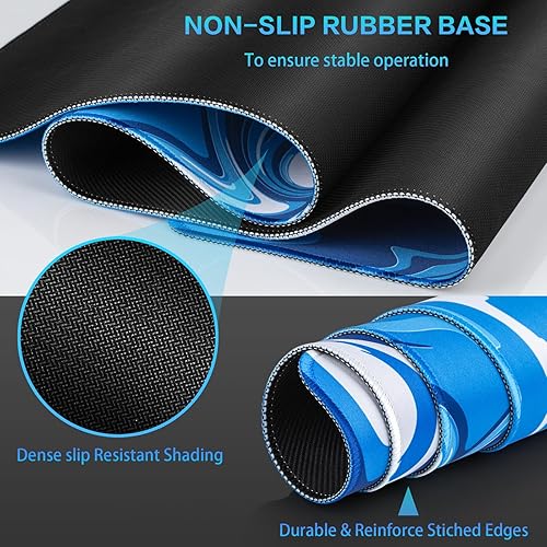 Miniatura 4 de Canjoy Alfombrilla de mouse para juegos, patrón fluido, 31.5 x 15.7 pulgadas, alfombrilla de mouse grande extendida para computadora, teclado y