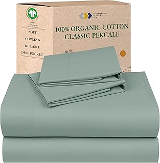 California Design Den Deep Pocket Full Size Sheets Set - Soft 100% Organ...