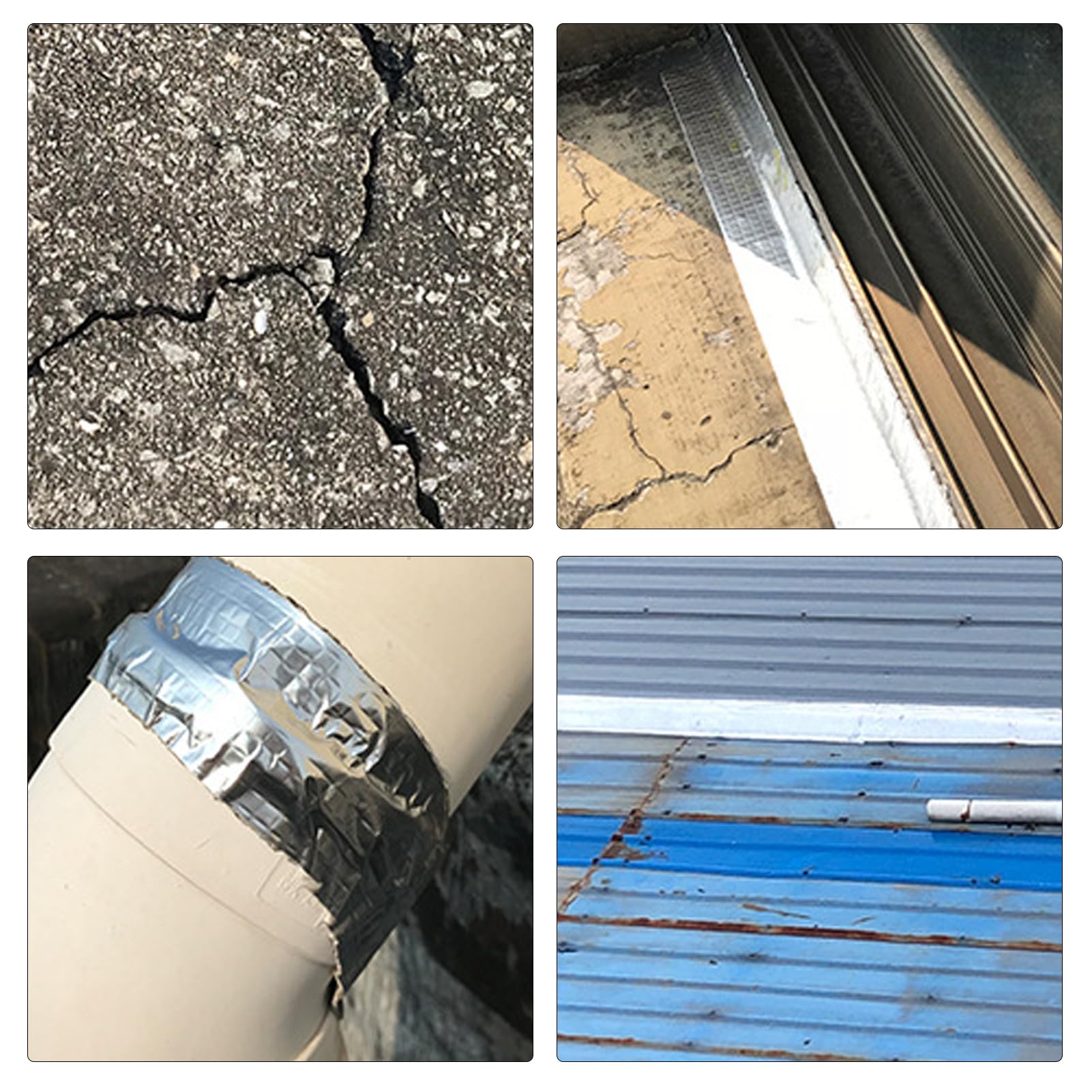 gooch Cinta de barrera de vapor, cinta de fontanería para fugas, cinta de sellado de butilo con fuerte adhesión, autoadhesiva, lámina de aluminio para reparación de autocaravanas, ventanas, silicona