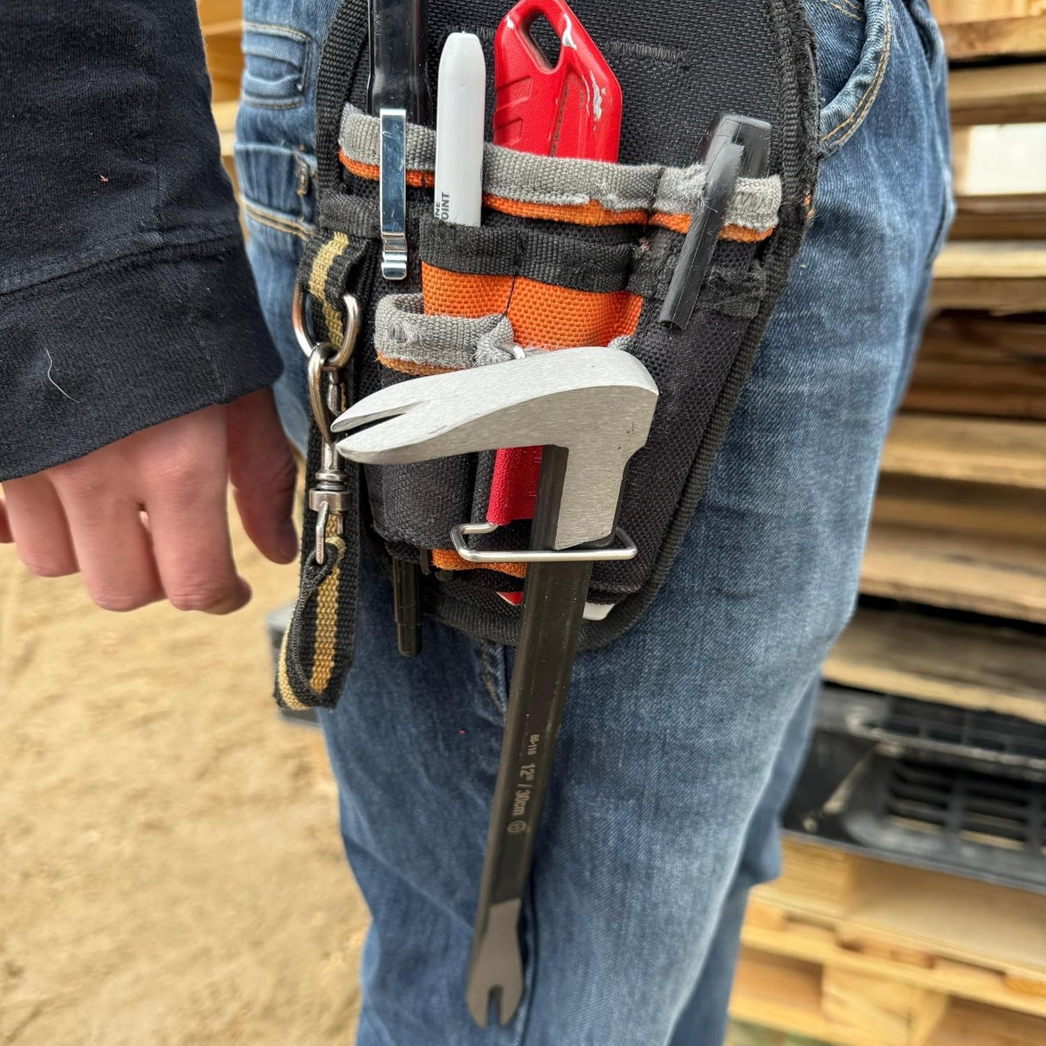 YM Carpenter MK2 Y-Clip Ceinture à outils – Clips de rangement supplémentaires pour ceintures à outils, peut contenir un ruban à mesurer, un marteau, une visseuse à percussion, un pistolet à clous