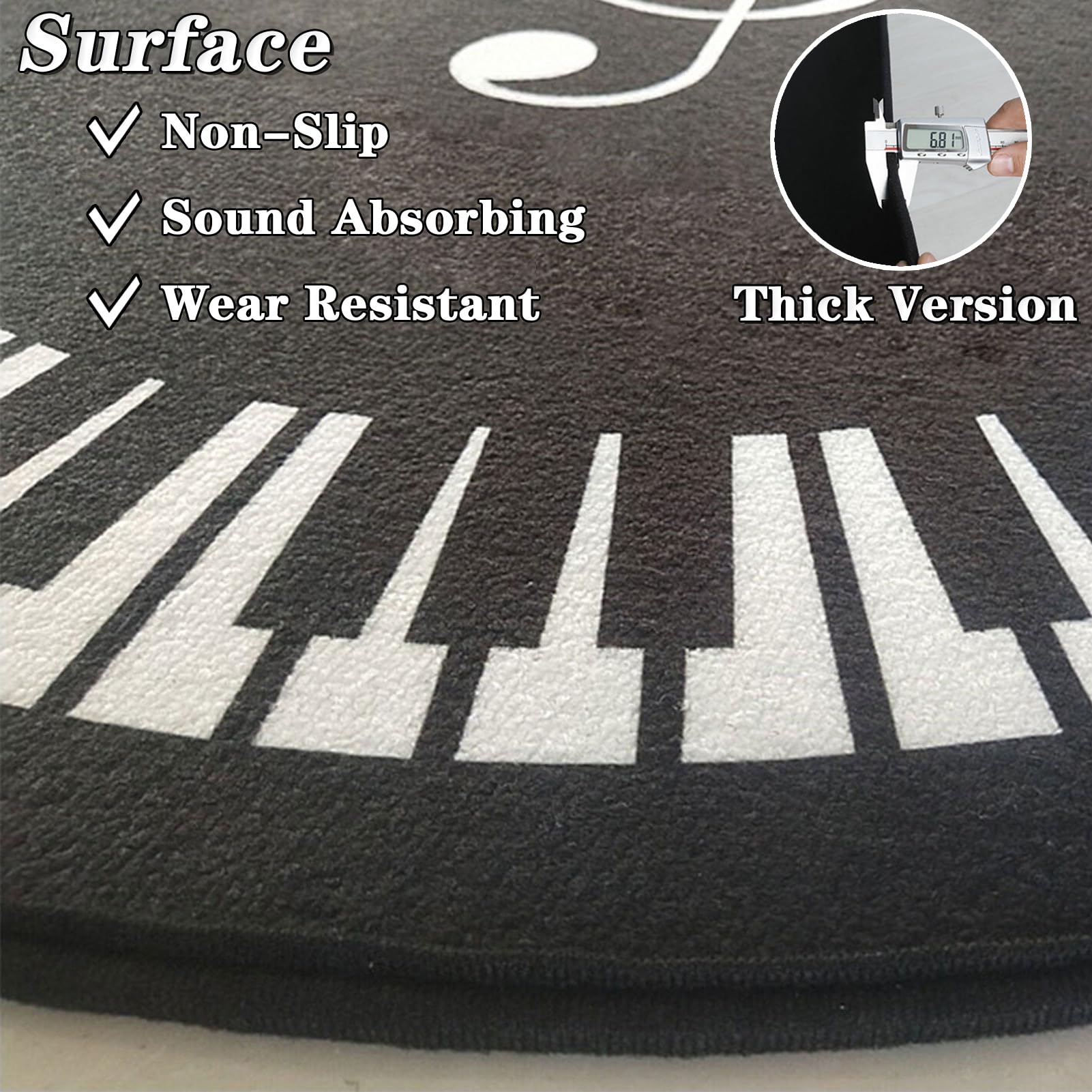 Tappeto Per Batteria JaevKwzy - 120x100cm Antiscivolo E Insonorizzato - Foto 12