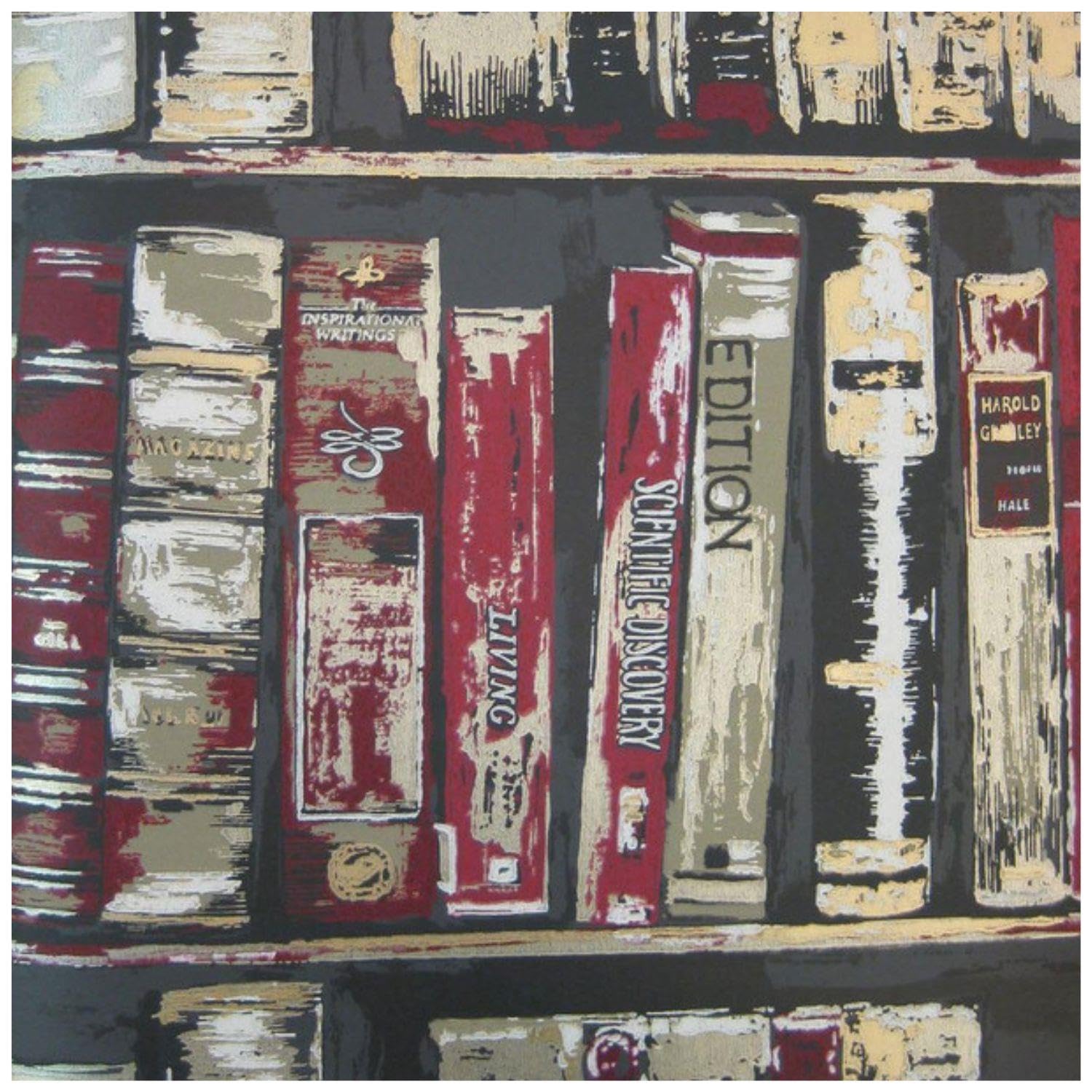 YöL First Edition Ruby Bookcase - Striking Statement Feature - Library Living Room Bedroom - 10.05m x 52cm - Contemporary Versatile Sophisticated - Paste The Surface Wallpaper