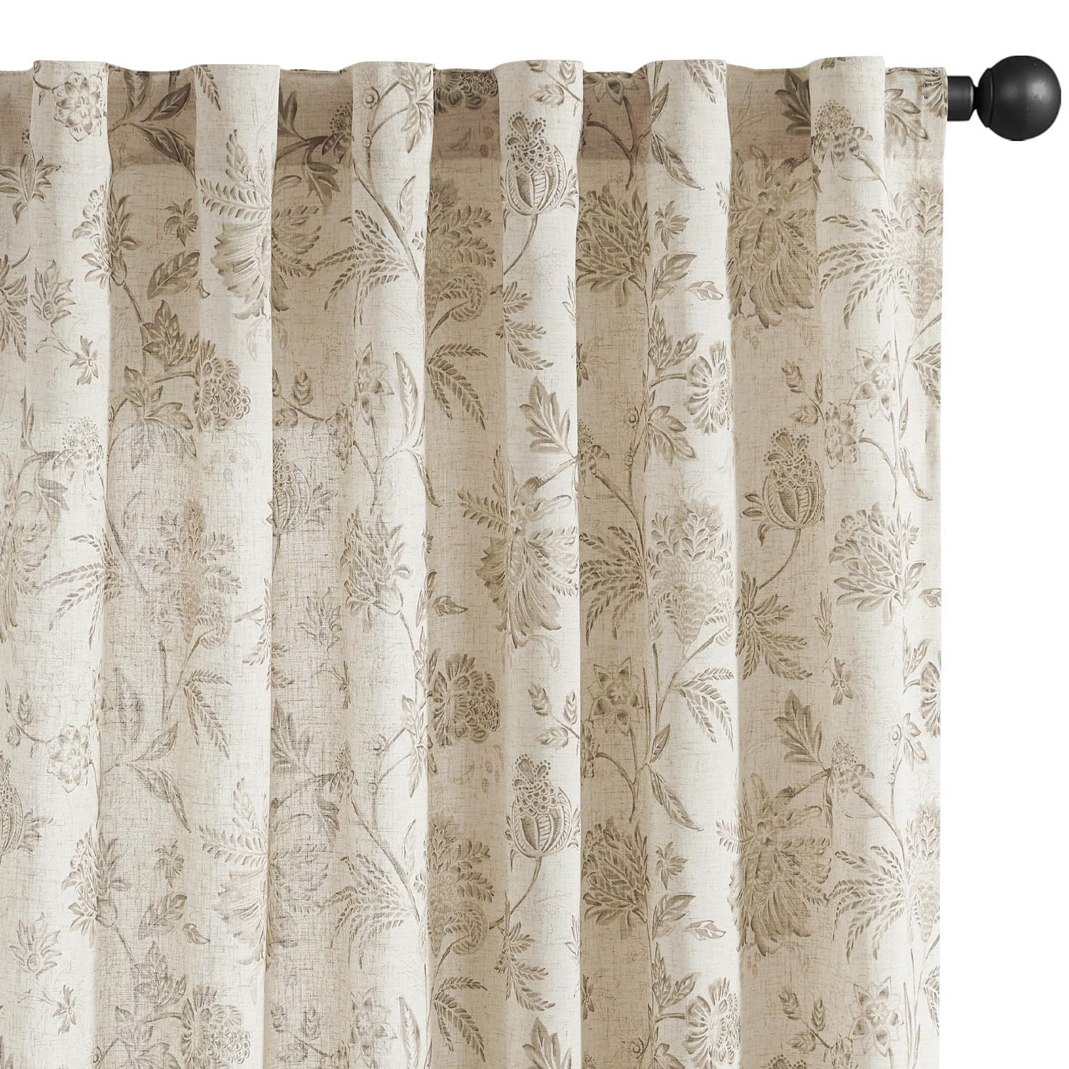 Amazon.com: jinchan Linen Floral Curtains for Living Room with