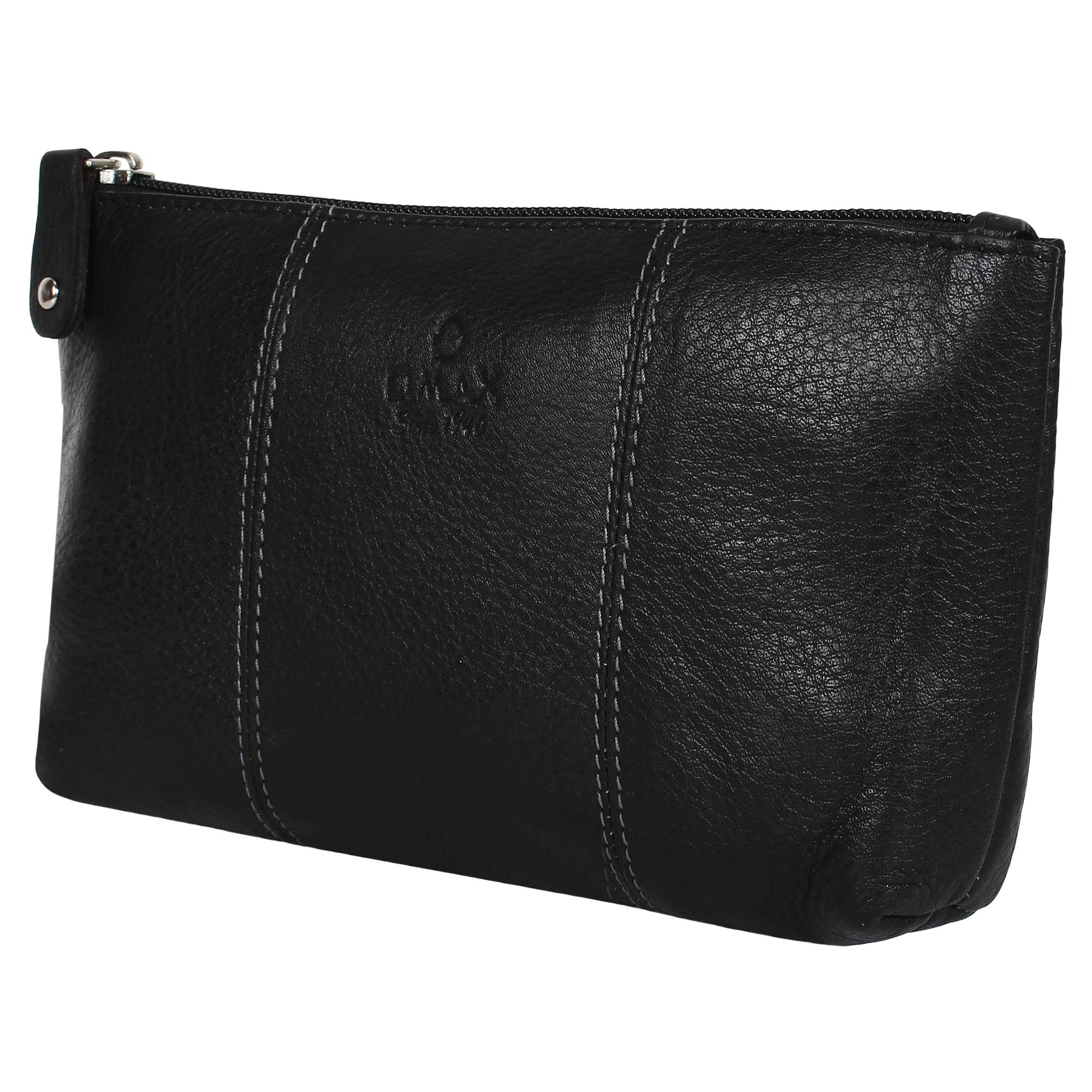 Toiletry Dopp Kit Bag |Black Premium Geniune Leather Travel Pouch |Spacious Inner Compartments |Accessory Grooming or Tech Organizer for Luxury Storage-image-6
