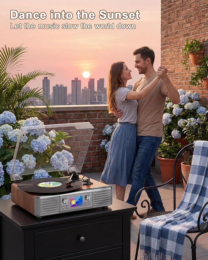 Tocadiscos Vintage con Parlantes Estéreo y Bluetooth miniatura 10