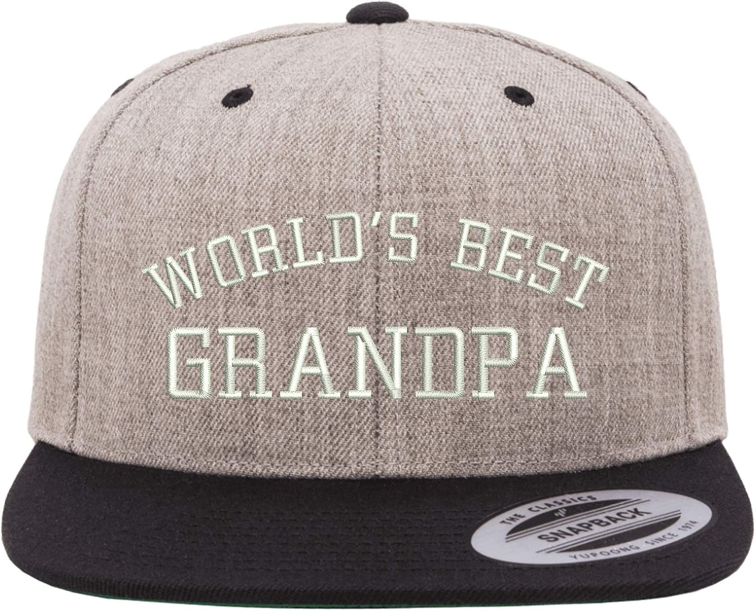 World's Best Grandpa Flat Bill Snapback Baseball Hat - Hat for Grandpa, Grandfather Cap, Father's Day hat