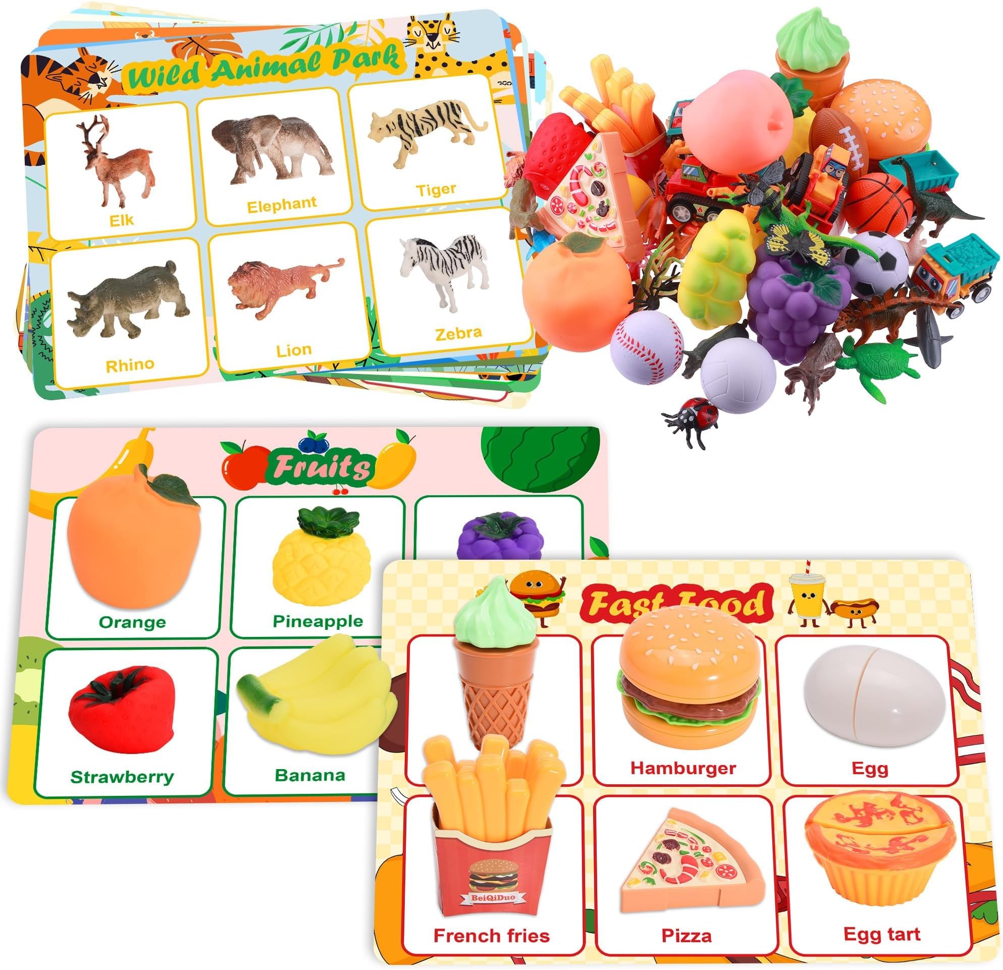 Nicella Sorting Toys for Toddlers, Learning Education Toys Montessori, Multiple Theme Playset, Fine Motor Skills Games, Preschool Learning Activities Sensory Toys for 2+ Year Old Kids Boys and Girls