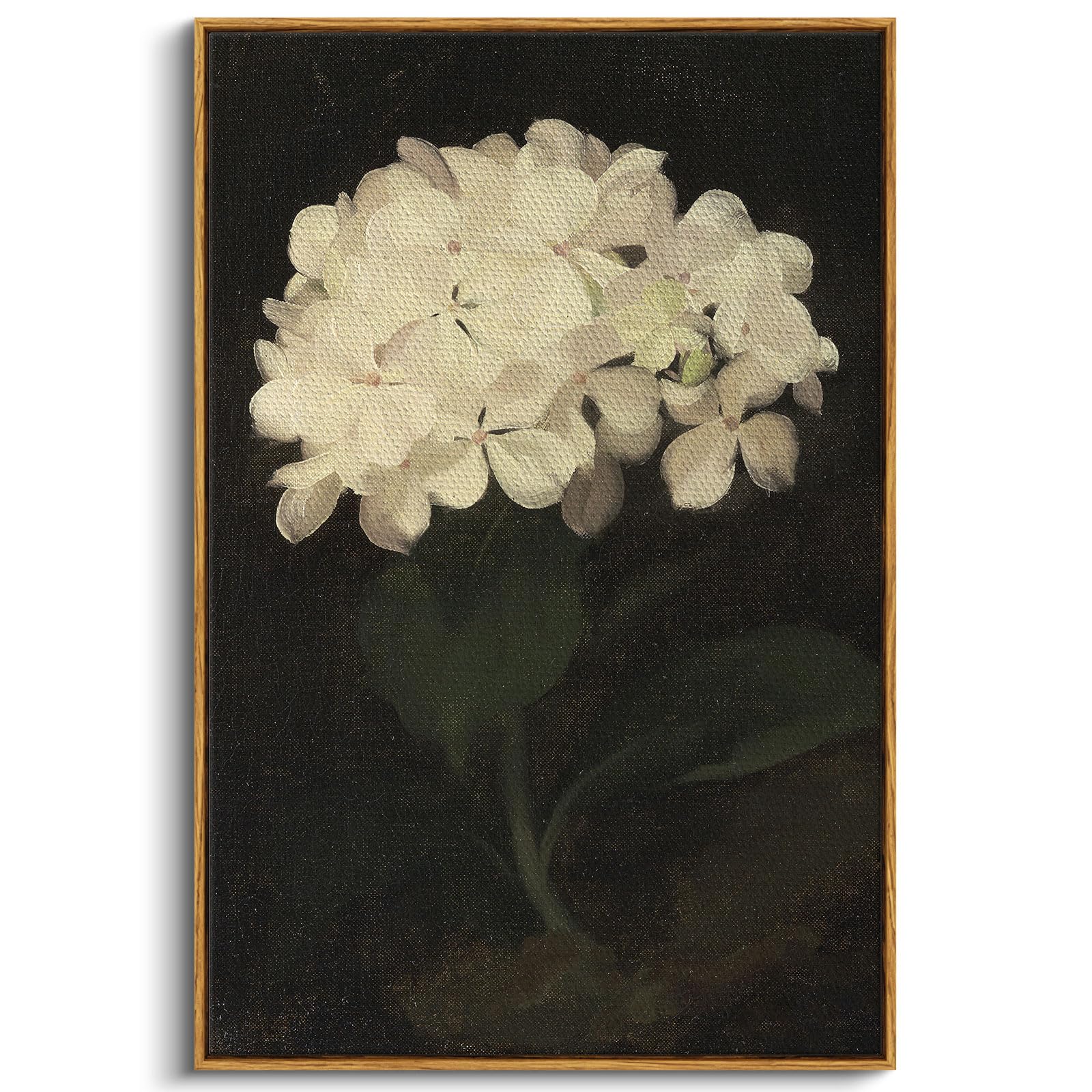 InSimSea Framed Wall Art Decoration Large Canvas Wall Art Room Decor, White Hydrangea Oil Painting Canvas Prints, Bedroom Bathroom Wall Art Kitchen Office Wall Decor 24X36 Inch