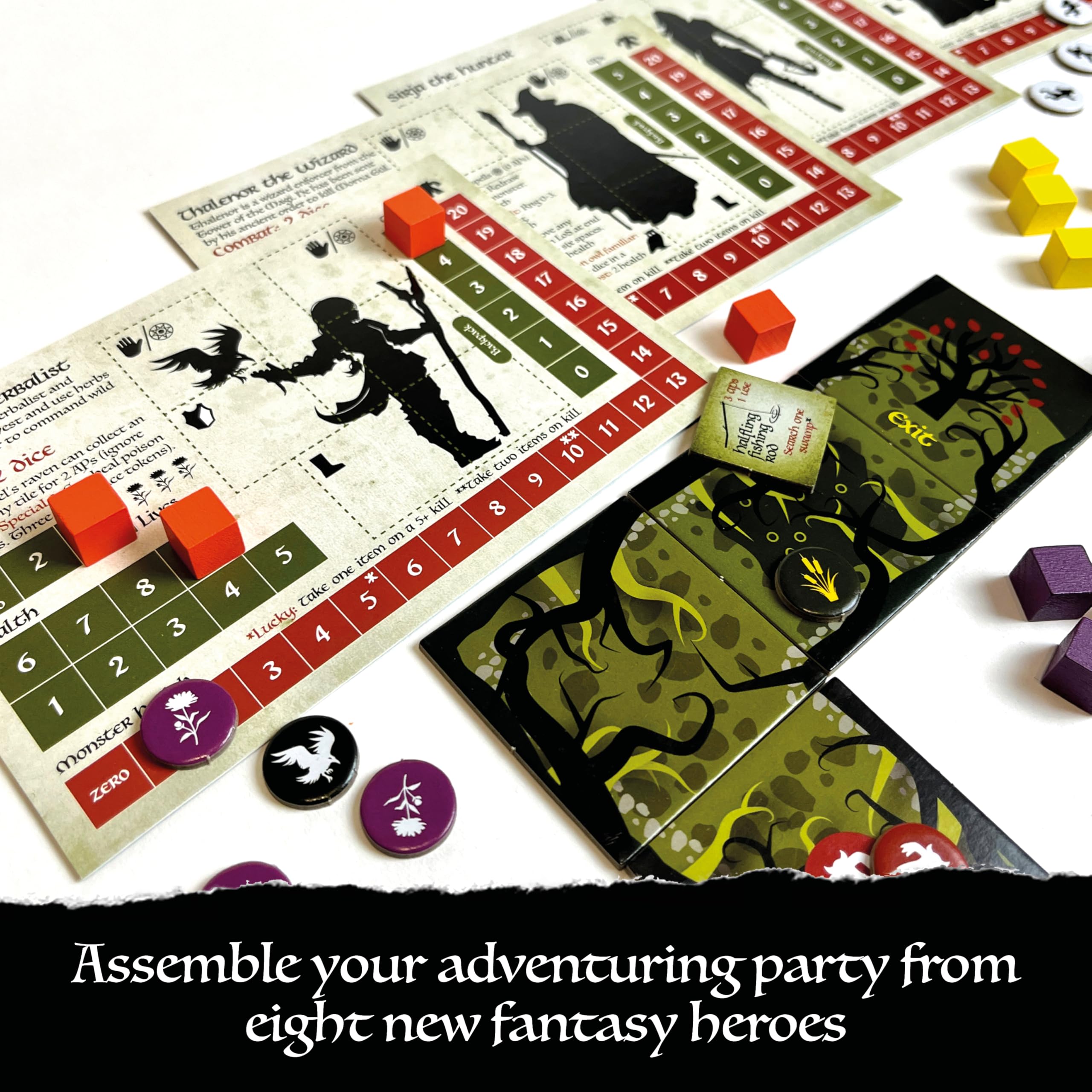 Bag of Dungeon 2 – Der verfluchte Wald | Fantasy-Dungeon-Crawler Brettspiel | 1–4 Spieler | Ab 7 Jahren | Eigenständiges Spiel oder Erweiterung | Mit Bag of Dungeon kombinierbar | Englische Ausgabe