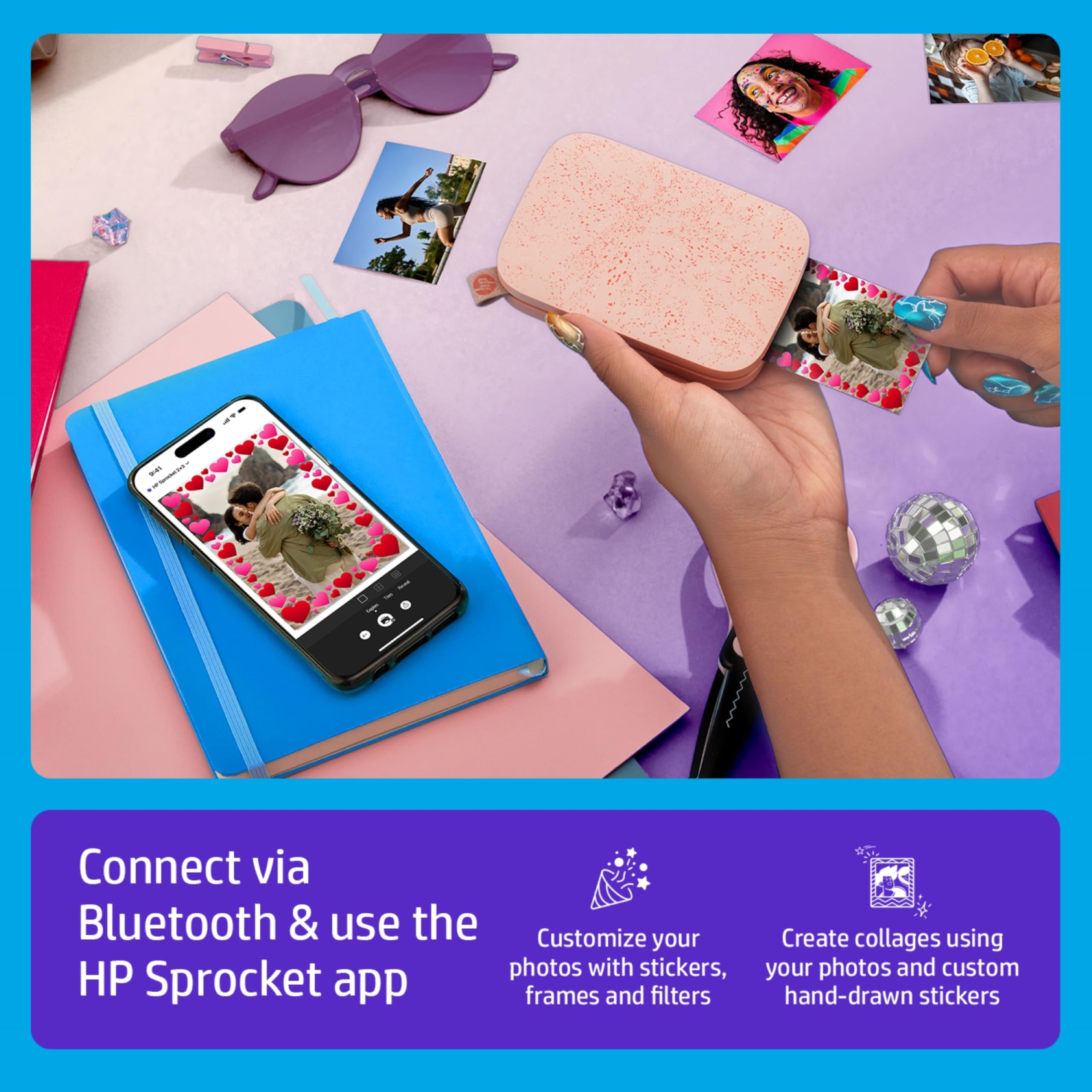 Amazon.com: HP Sprocket Portable 2x3 Instant Photo Printer (Blush