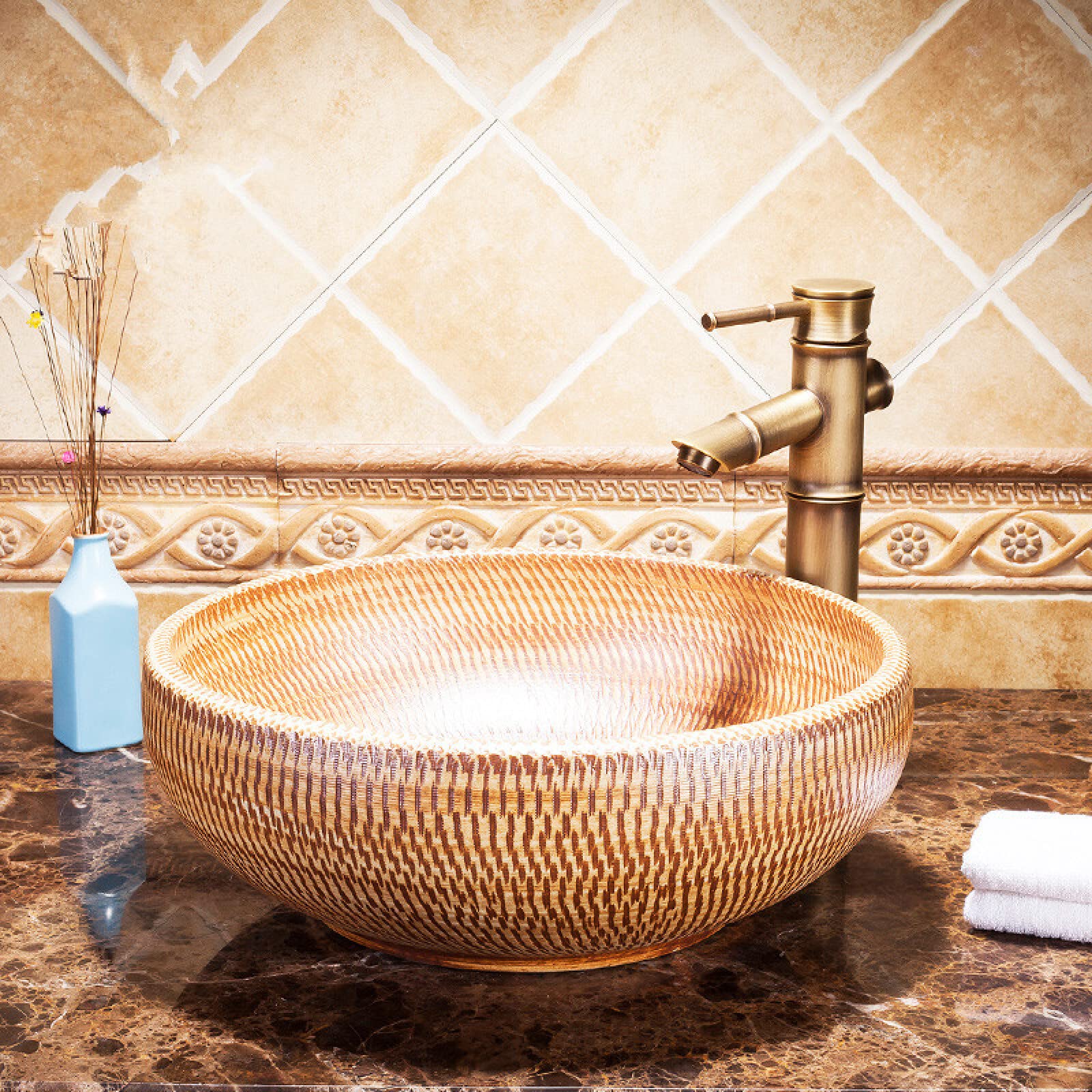 Buy Countertop Basin Counter Top washing basin vanity wash basin Golden