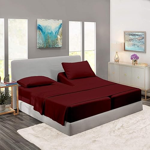 Miniatura 7 de Juego de sábanas divididas tamaño King para camas ajustables sábanas bajeras tamaño individual XL para cama ajustable sábanas para cama King