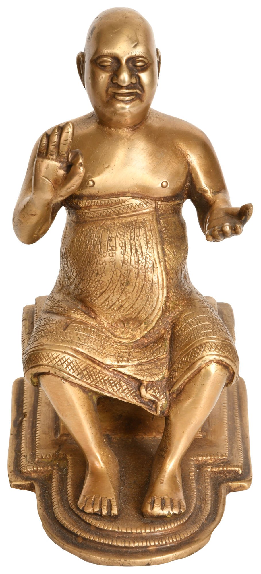 Statue en laiton de Swami Shivananda pour créer un coin méditation et yoga zen chez soi