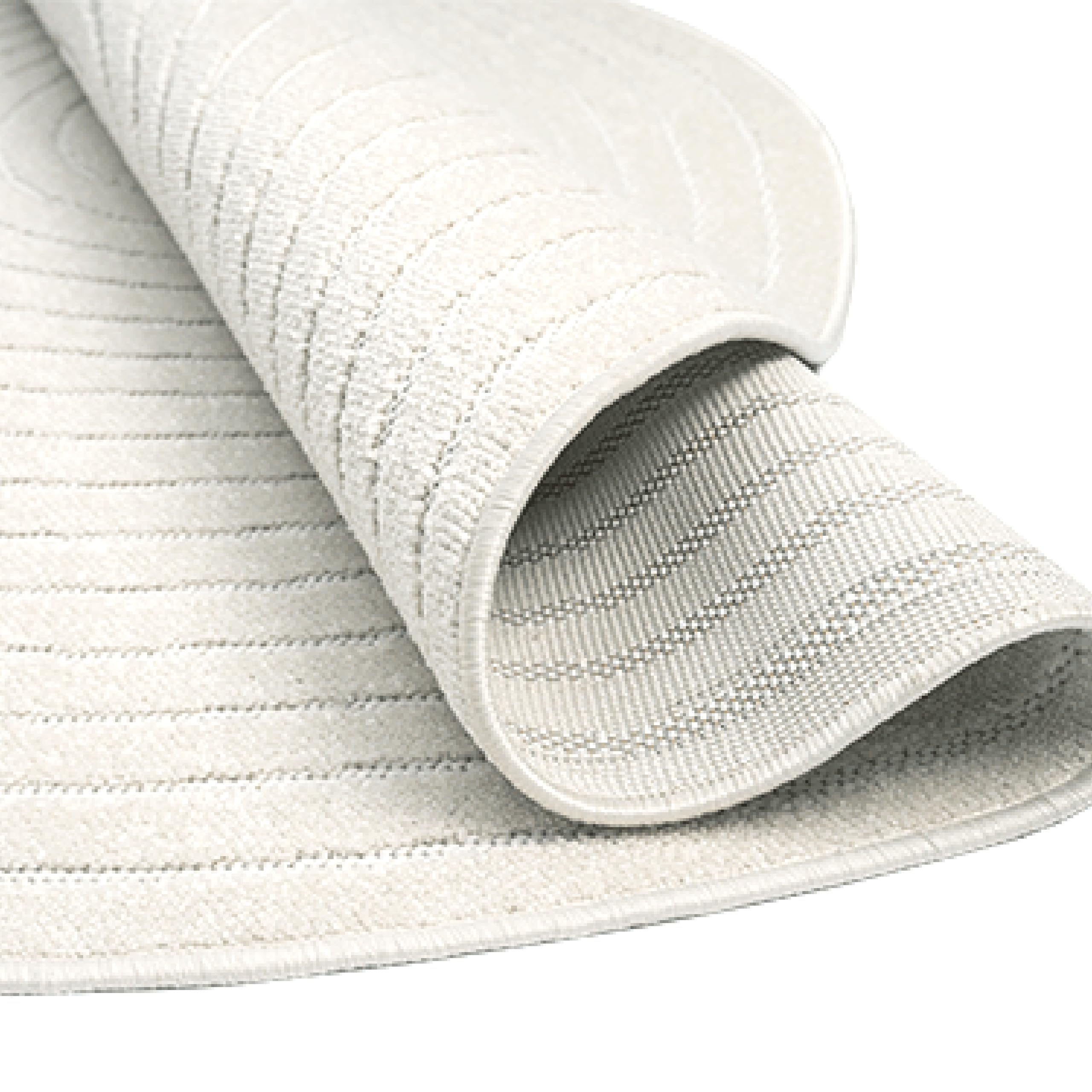 CARPETIA Tappeto rotondo In & Outdoor per Balcone, Terrazza e Giardino, Resistente alle intemperie, Moderno, di alta qualità, colore crema, diametro 160 cm