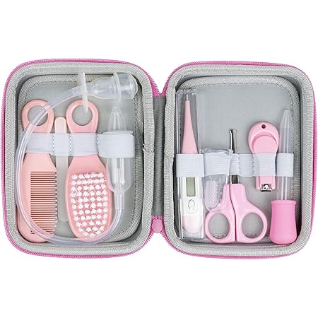 Amazon Com Baby Healthcare And Grooming Kit Kailexbaby Nursery Care Set Brush Comb Safety Scissors Nail Clippers Thermometer Nasal Aspirator And Newborn Necessities Baby Shower Gift Fits In Diaper Bag Pink Baby