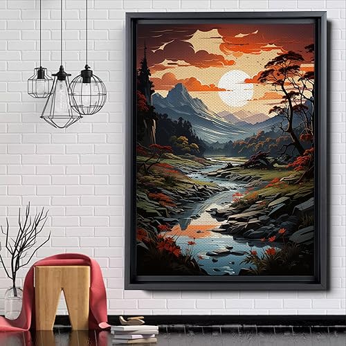 Miniatura 5 de Winding River Abstract Minimalist Printable Poster, print art print, Nature Wall prints, Vector Illustration, National Park Landscape