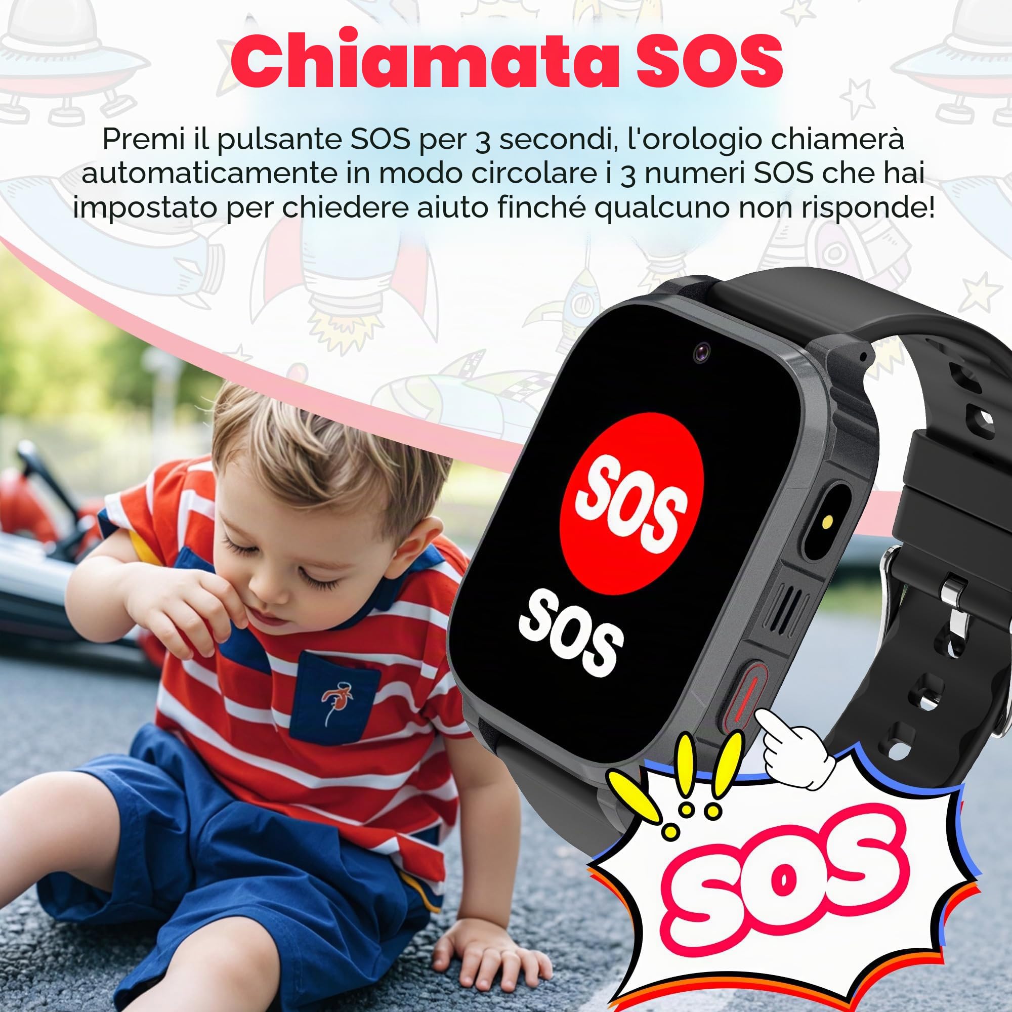 4G Smartwatch Bambini, Smartwatch per Bambini con GPS Videochiamate Chiamate Telefono, Orologio GPS Bambino SOS IP68 Modalità Scuola Giochi Sveglia Regalo per Ragazzo Ragazza