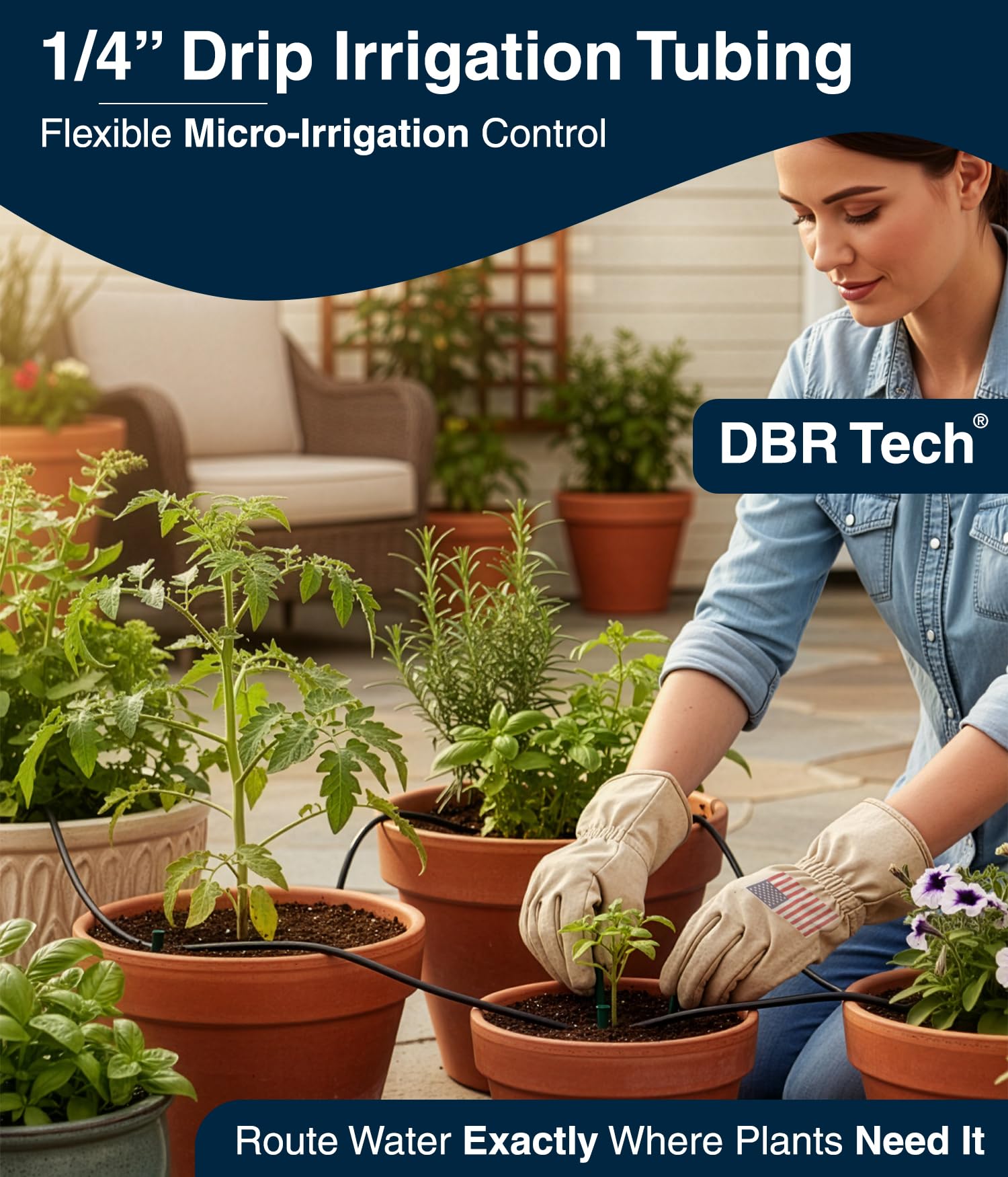 Tubo de riego por goteo de 1/4, 50 pies, manguera de plástico PVC flexible para jardinería, nebulización, hidropónico y proyectos de paisaje y jardín, soporta emisores de vórtice, pulverización o