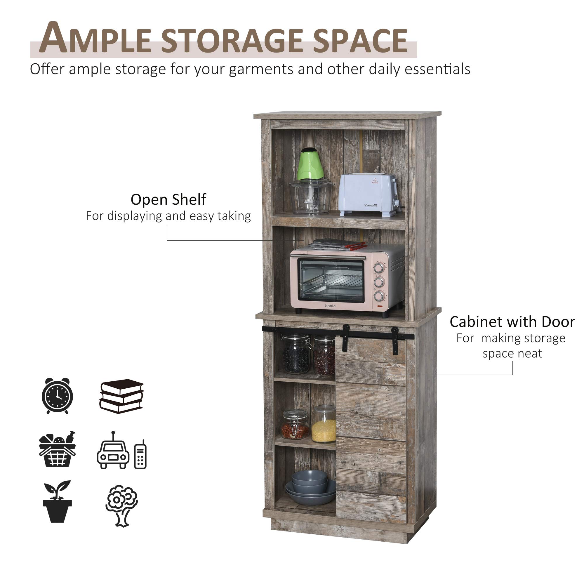 Buy Freestanding Rustic Kitchen Buffet with Hutch, Pantry