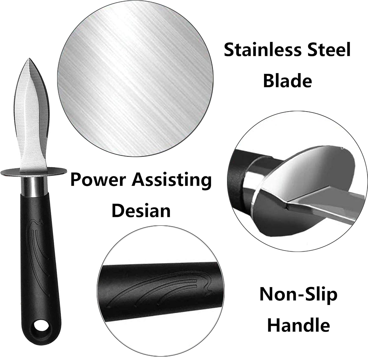 Fishing Knife Bait Knife Oyster Opener 4 Piece Set Includes,oyster knife2 piece，Fillet Knife With Coating and Scabbard,Large Anti-Cutting Gloves,Salt Water Resistant Seafood Tool Set Easy To Carry : Sports & Outdoors