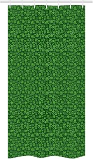 Ambesonne Irish Stall Shower Curtain, Kiss Me I'm Irish Humorous Phrase with Ale Shamrocks Hats Traditional, Decorative Fabric Set with Hooks for Bathroom, 36" W x 72" L, Lime Green Green