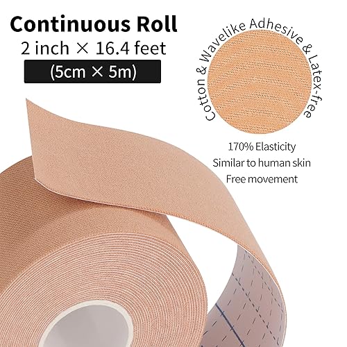 Miniatura 2 de Kinesiology Tape - Cinta deportiva K para soporte de rodilla y alivio del dolor muscular, cinta de fisio sin cortar elástica terapéutica diseñada