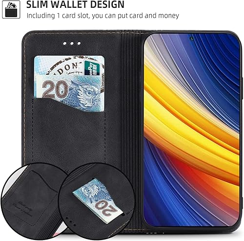 Miniatura 4 de Funda para Xiaomi Poco X3 X3 Pro, funda de cartera con cierre magnético con tarjetero Xiaomi Poco X3 NFC Flip Folio funda protectora de TPU a prueba