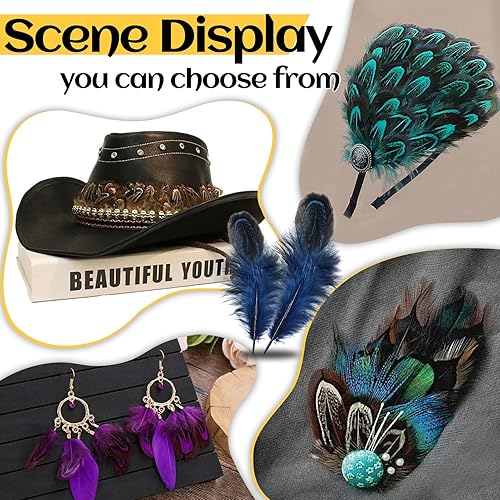 Miniatura 7 de THARAHT Plumas de plumaje de faisán, 120 unidades, naturales, de 2 a 3 pulgadas, para manualidades de Acción de Gracias, sombreros, costura, ropa,