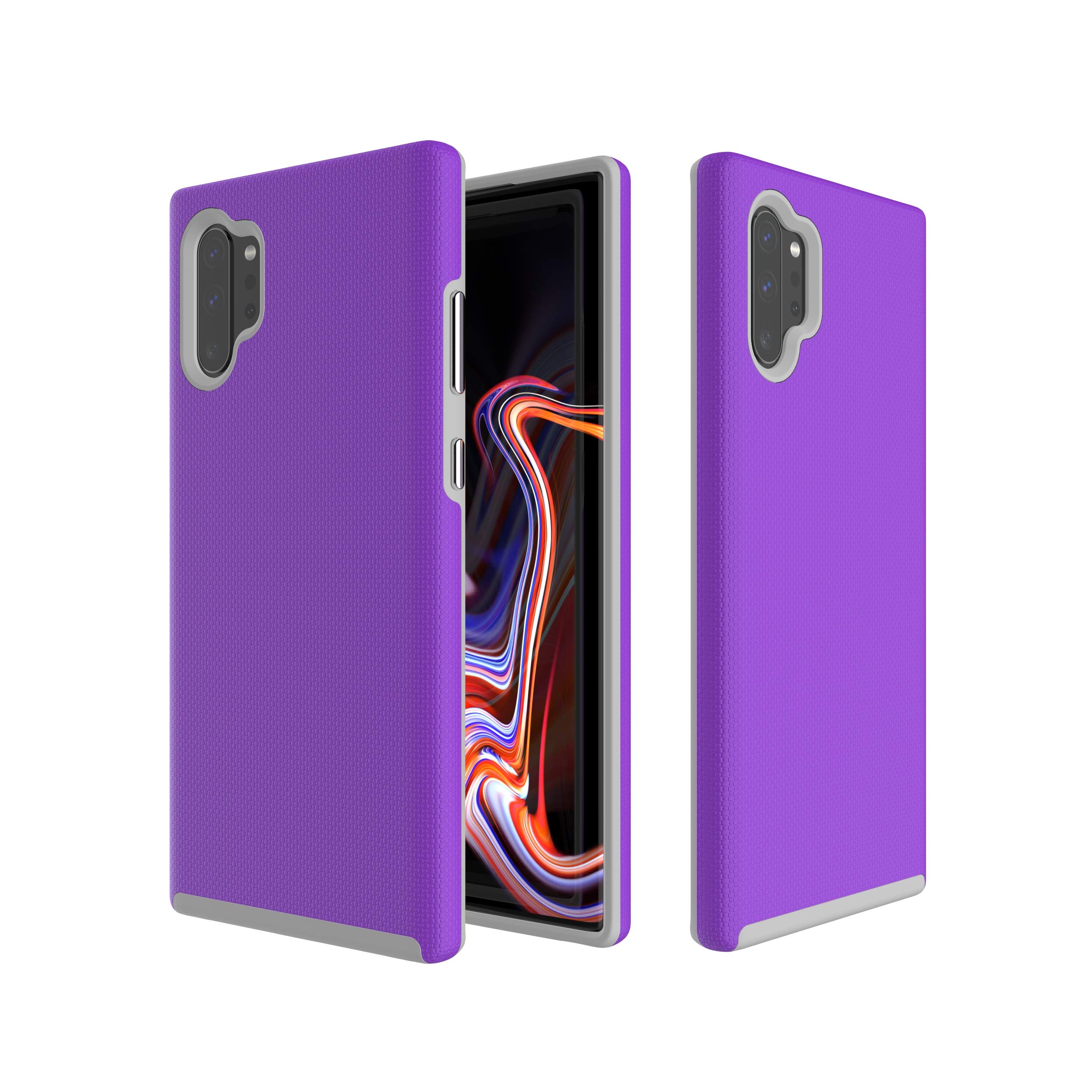 Bear Motion for Samsung Note 10 - Shockproof TPU/PC Fusion Cover Case for Samsung Note 10 (Purple, Samsung Note 10)