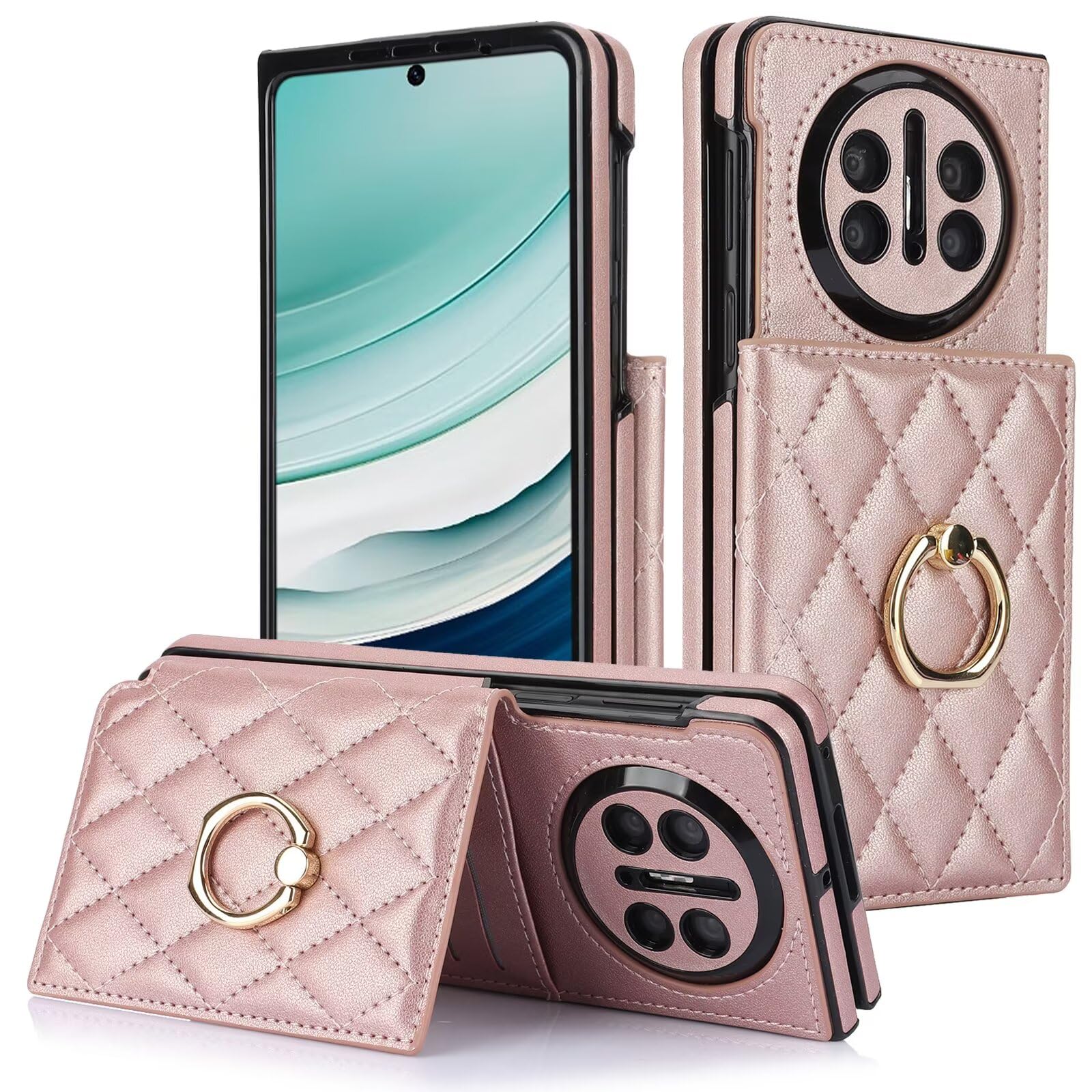 Étui Huawei Mate X3 anti-choc aimanté anti-chute or rose - 7