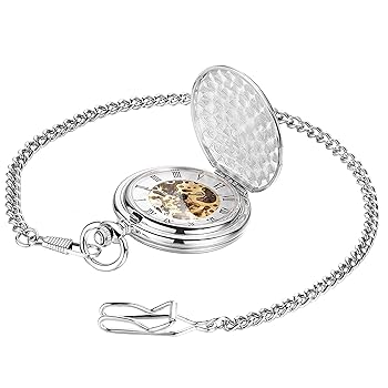 Orologio Da Tasca Meccanico Uomo - Carica Manuale, Cassa 47mm, Movimento A Vista, Stile Vintage