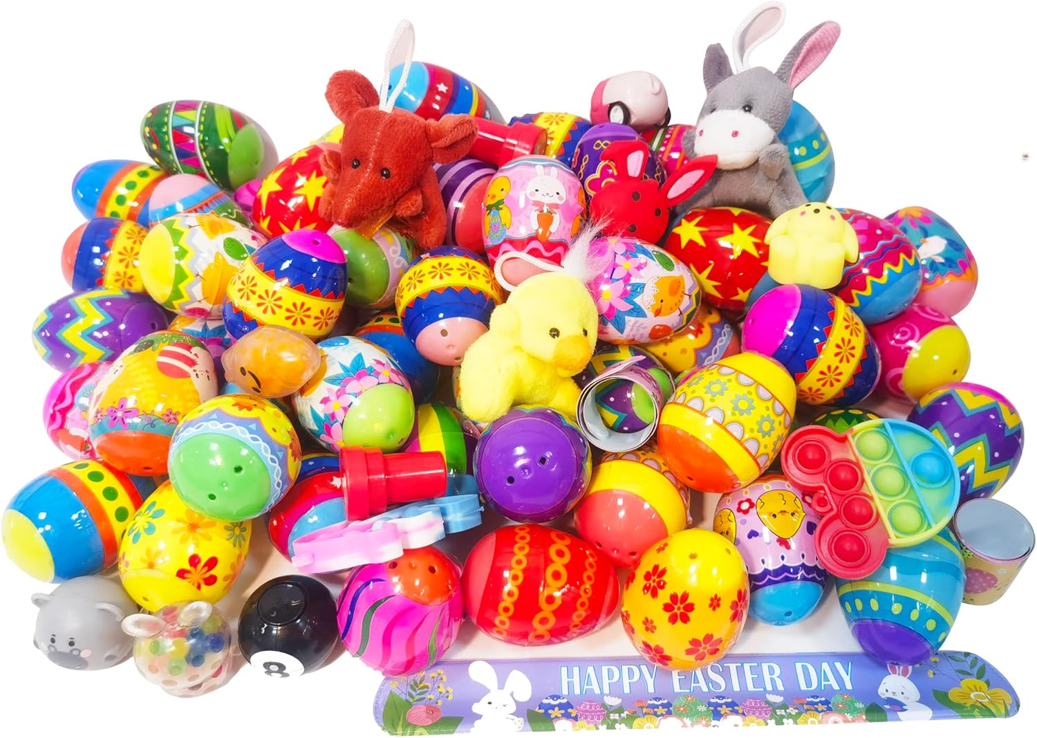 32 Pack Prefilled Easter Eggs with Fidget Toys, Bright Colorful Easter Eggs Prefilled with Variety Easter Stress Toys Great for Kids Toddler Easter Basket Stuffers Party Favors Gifts - Image 4