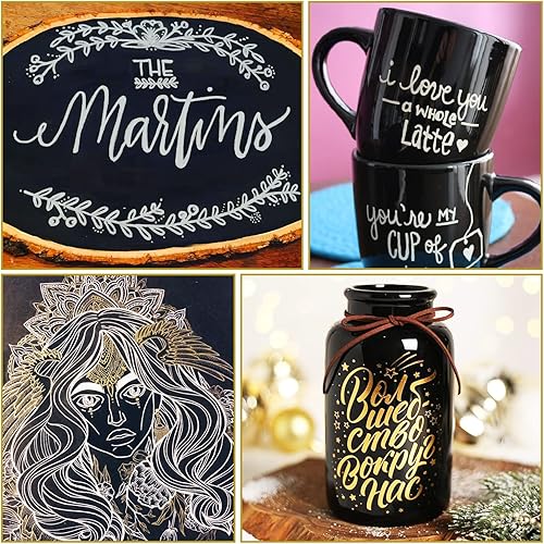 Miniatura 6 de EBOT Rotuladores metálicos, dorados, oro rosa y plateado, marcadores permanentes metálicos para ilustración de artistas, manualidades, tarjetas de