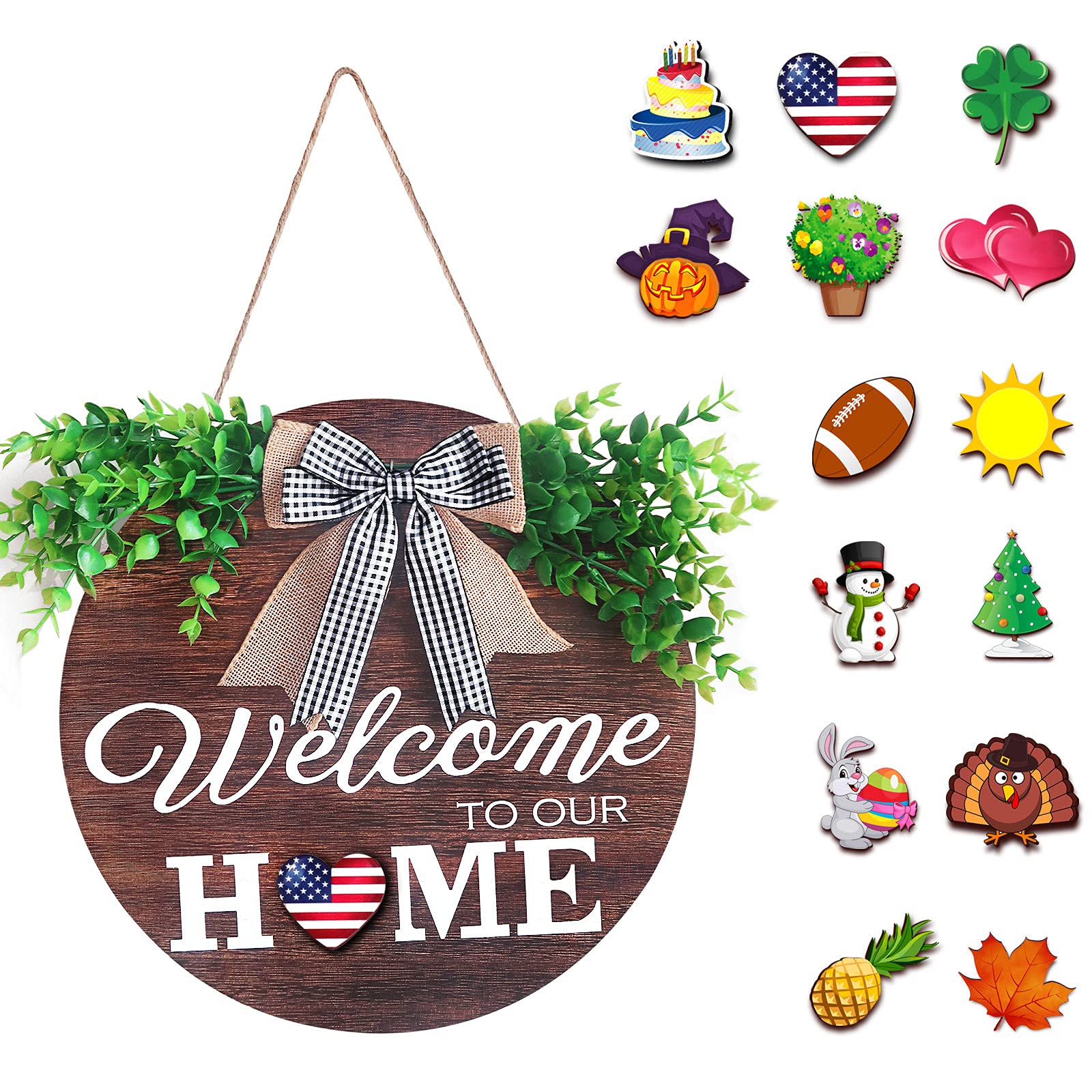 Buy DOORTOME Interchangeable Sign for Front Door Decor