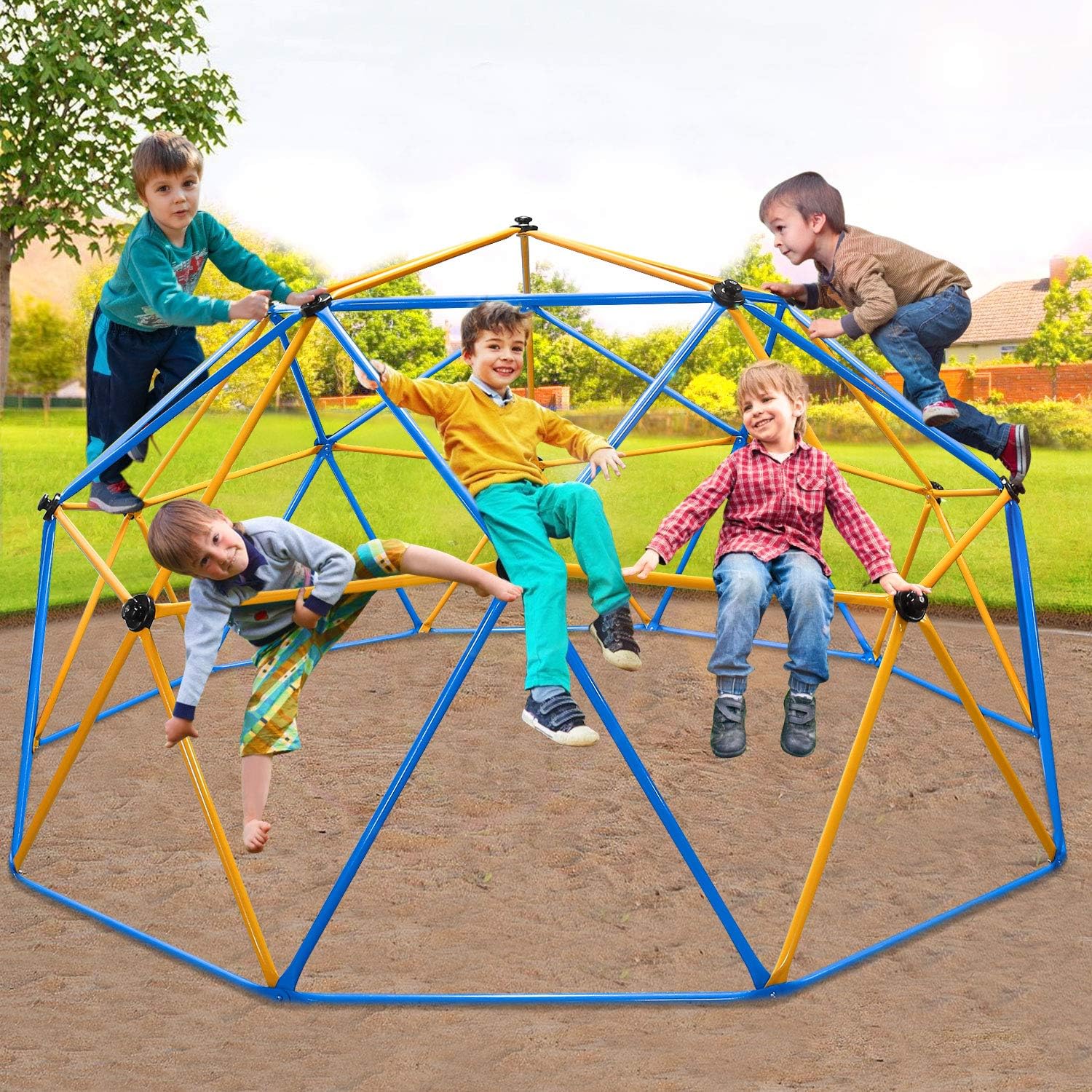 Jugader Upgraded 10FT Climbing Dome with Canopy and Swing, Dome Climber for Kids 3 - 10, Weight Capability 800LBS, 3-Year Warranty, Rust and UV Resistant Steel : Toys & Games