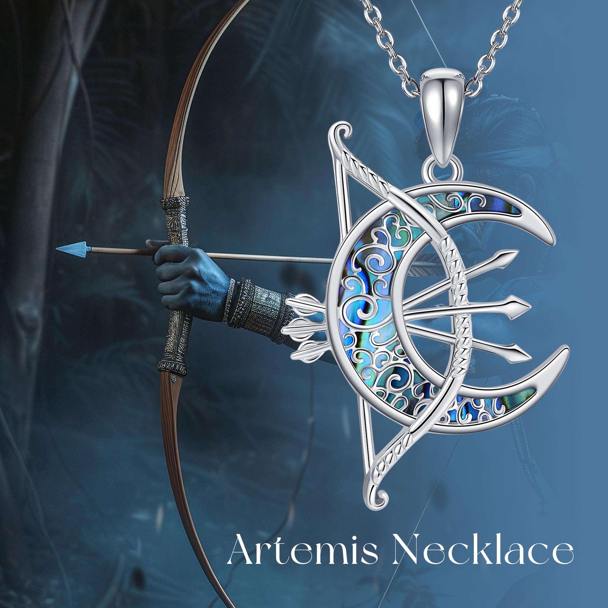DAYLINLOVE Pfeil Halskette 925 Sterling Silber Blau Opal Pfeilkopf Anhänger Halskette Pfeilkopf Schmuck Geschenke für Männer Frauen